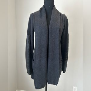 BCBGMaxAzria Cardigan with Leather Sleeves Size S
